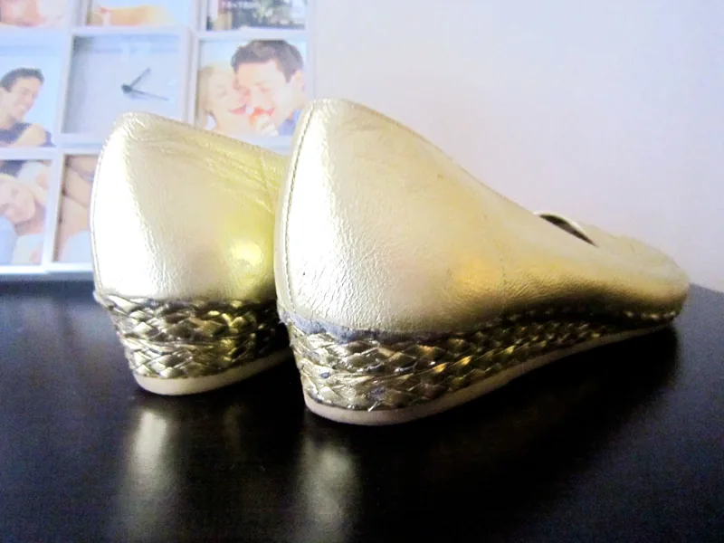 Bally “Starry” Women’s Laminated Gold Leather Flats — image 8