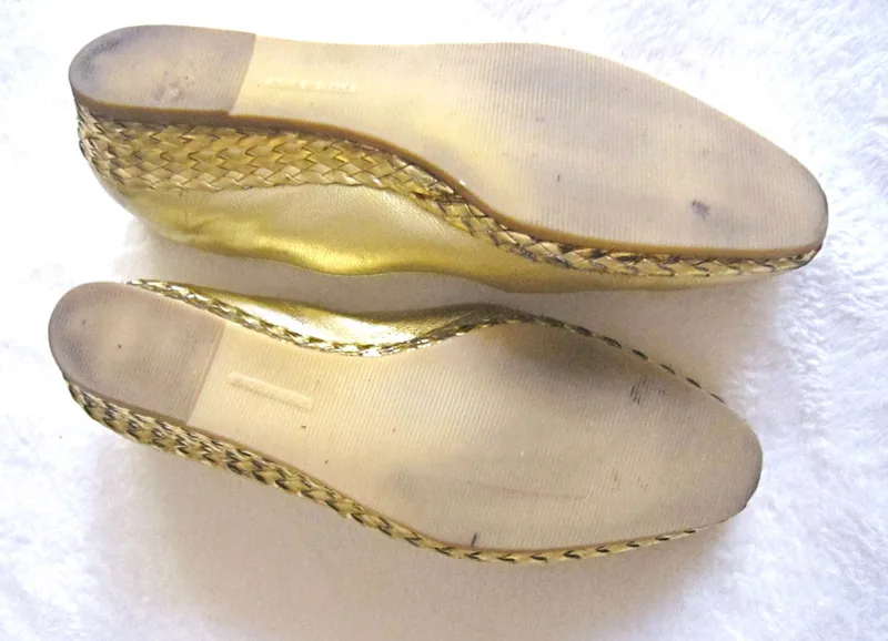 Bally “Starry” Women’s Laminated Gold Leather Flats — image 10