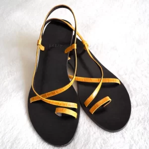 Bally Yellow Leather Strappy Sandals