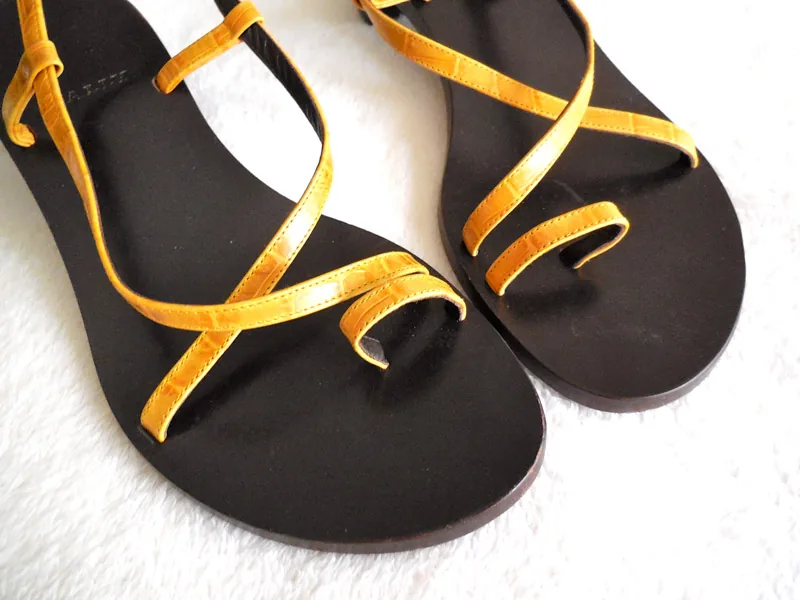 Bally Yellow Leather Strappy Sandals — image 2