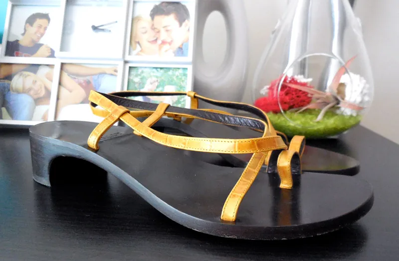 Bally Yellow Leather Strappy Sandals — image 3