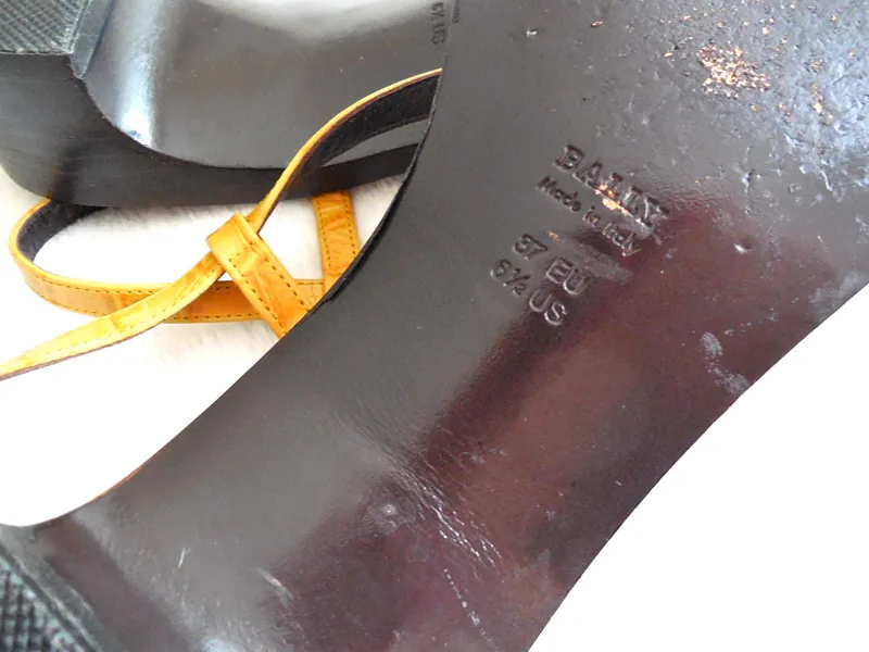 Bally Yellow Leather Strappy Sandals — image 6