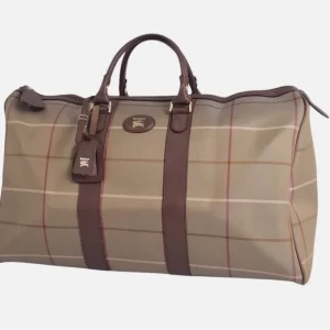 Burberry Green Checked Canvas Duffel Bag