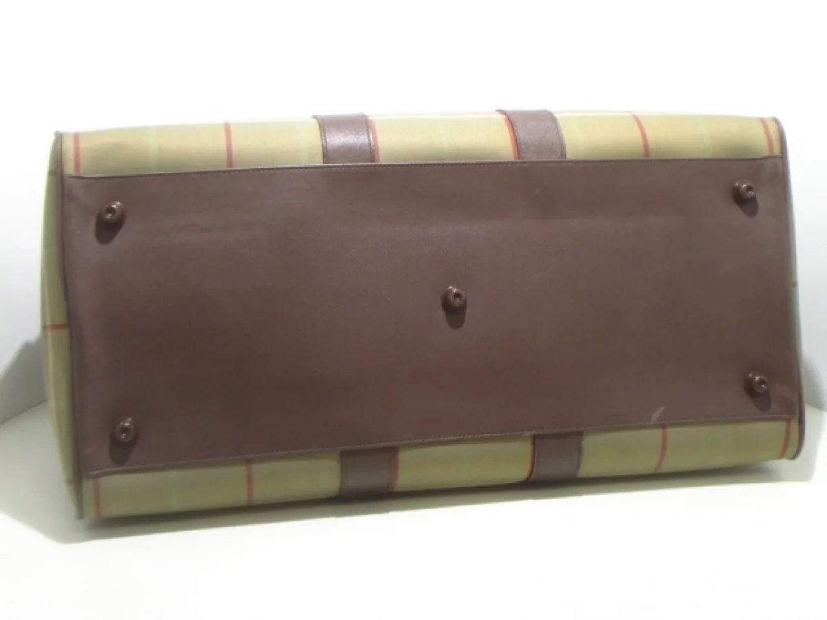 Burberry Green Checked Canvas Duffel Bag — image 8