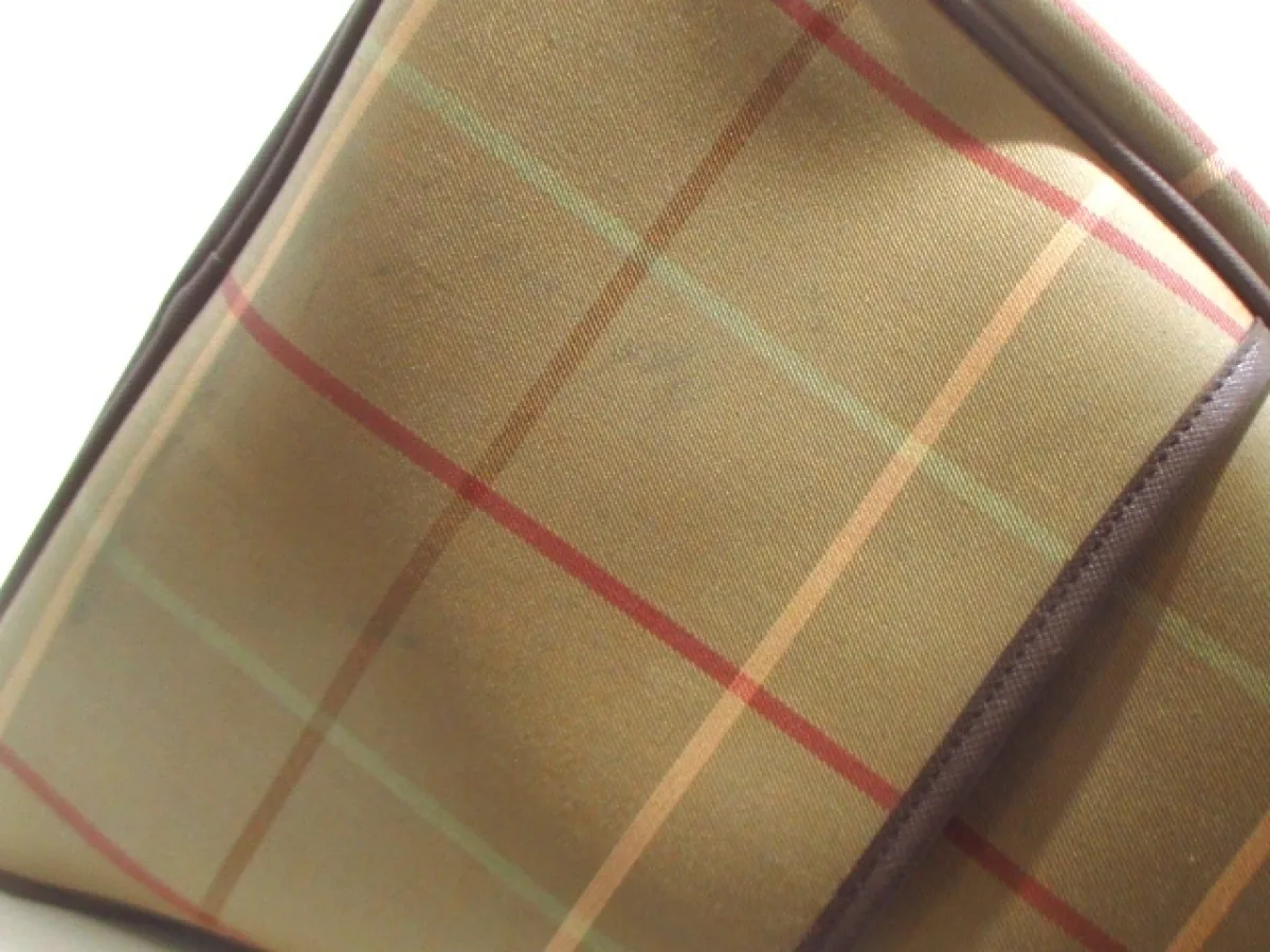 Burberry Green Checked Canvas Duffel Bag — image 10