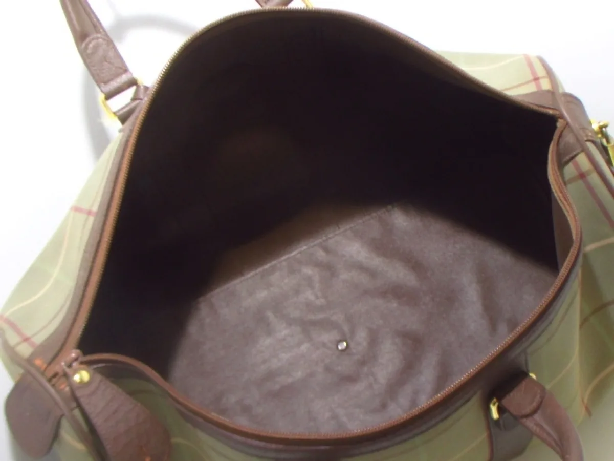 Burberry Green Checked Canvas Duffel Bag — image 12