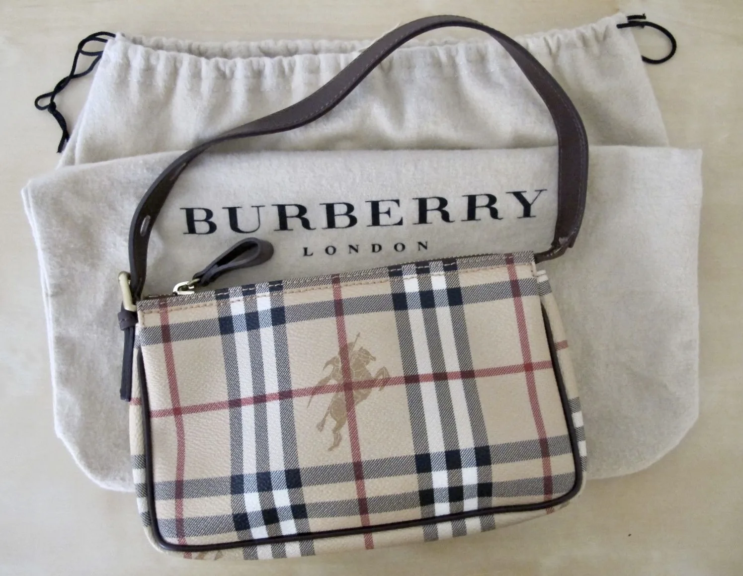 Burberry Nova Check Baguette Shoulder Bag