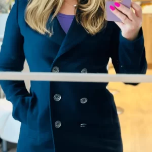 Burberry Brit Tumble Dark Navy Blue Pea Coat Jacket
