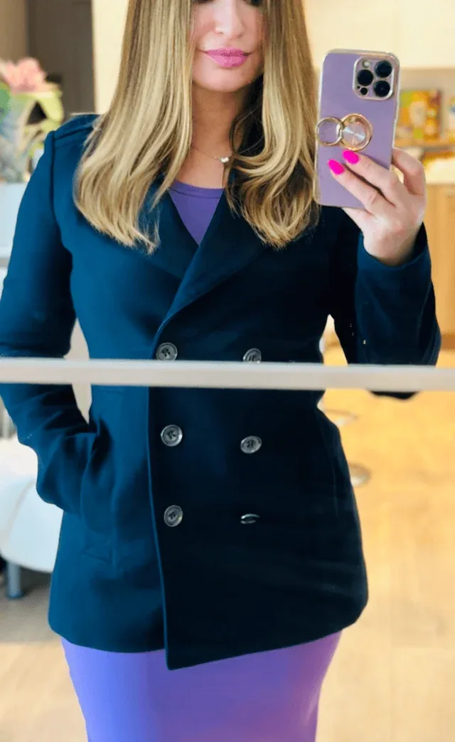 Burberry Brit Tumble Dark Navy Blue Pea Coat Jacket