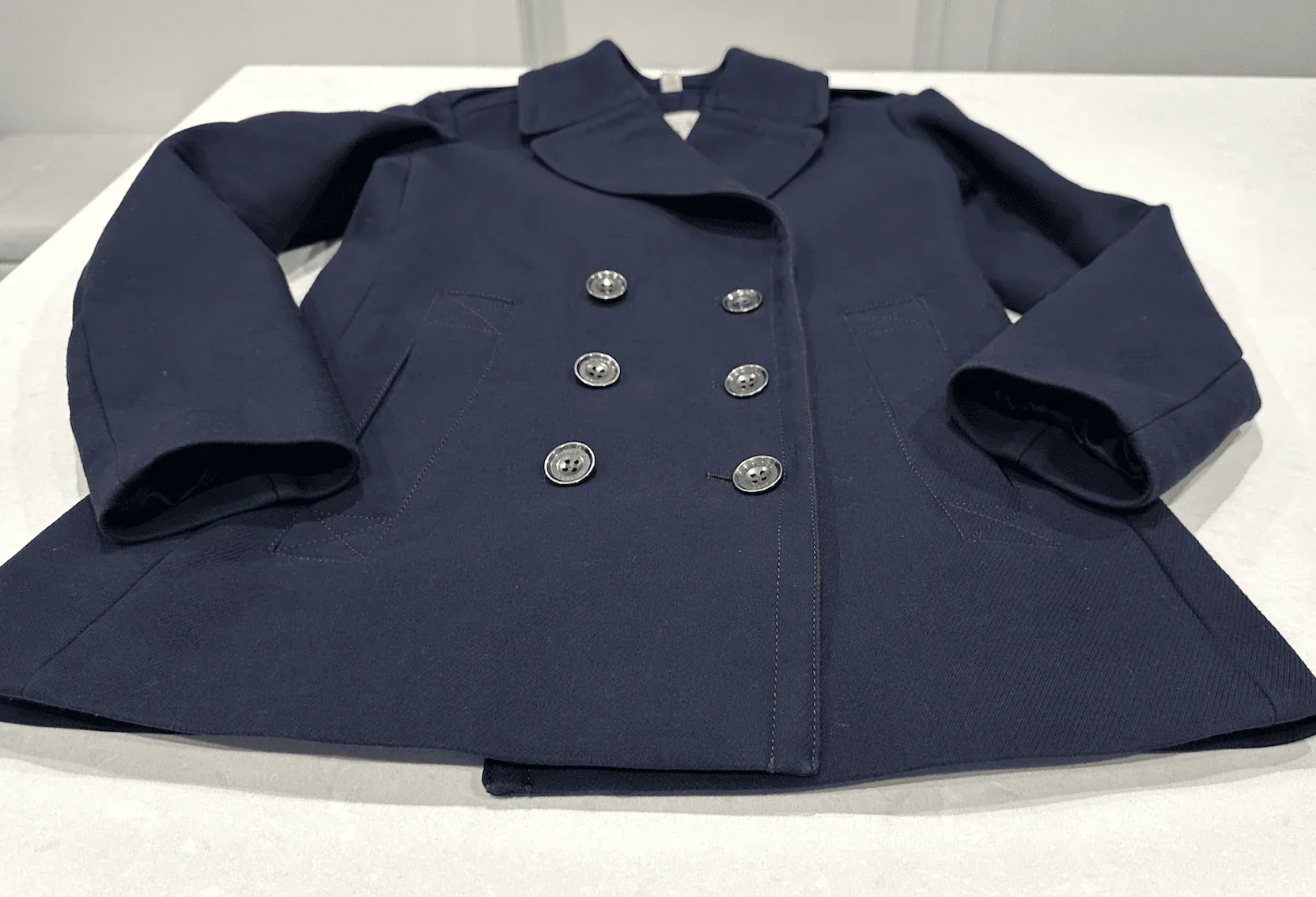 Burberry Brit Tumble Dark Navy Blue Pea Coat Jacket — image 4