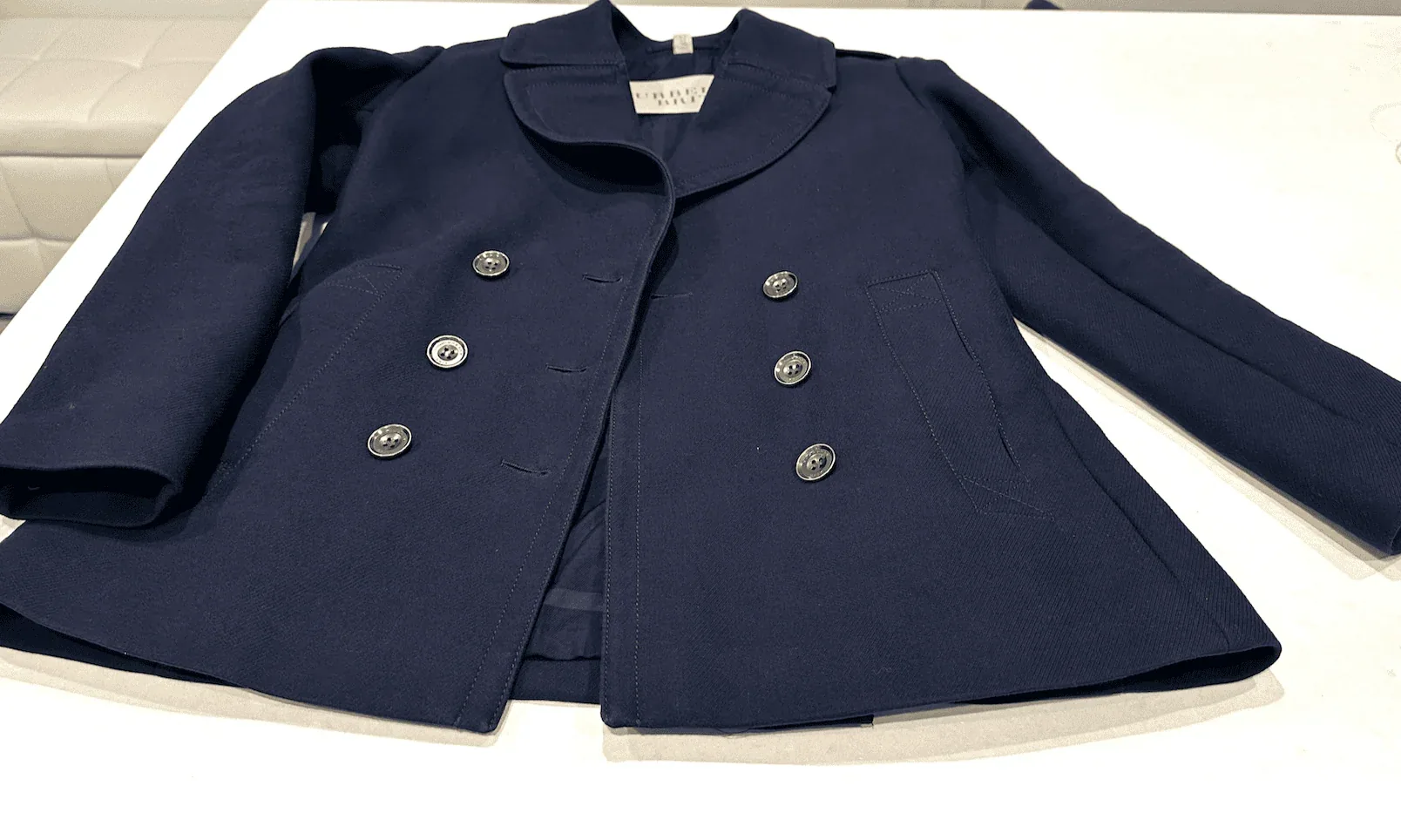 Burberry Brit Tumble Dark Navy Blue Pea Coat Jacket — image 7