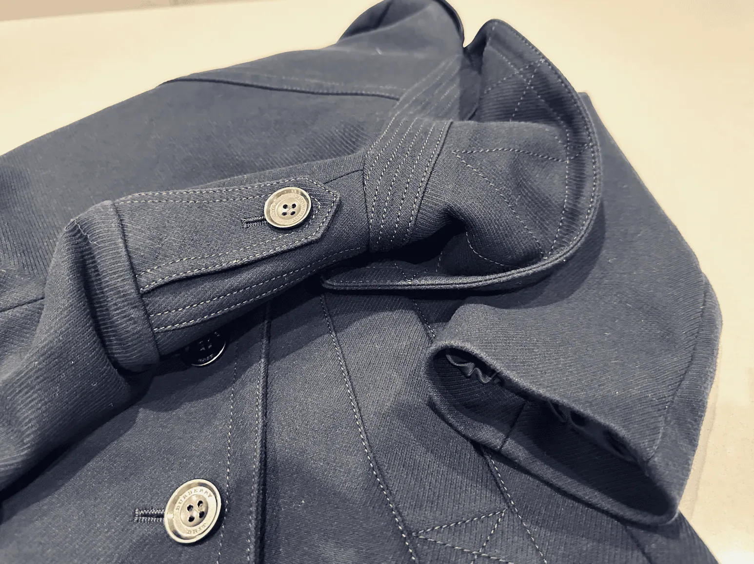Burberry Brit Tumble Dark Navy Blue Pea Coat Jacket — image 13