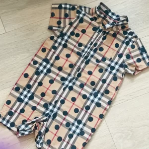 Burberry Infant Check Polka Dots Cotton Playsuit