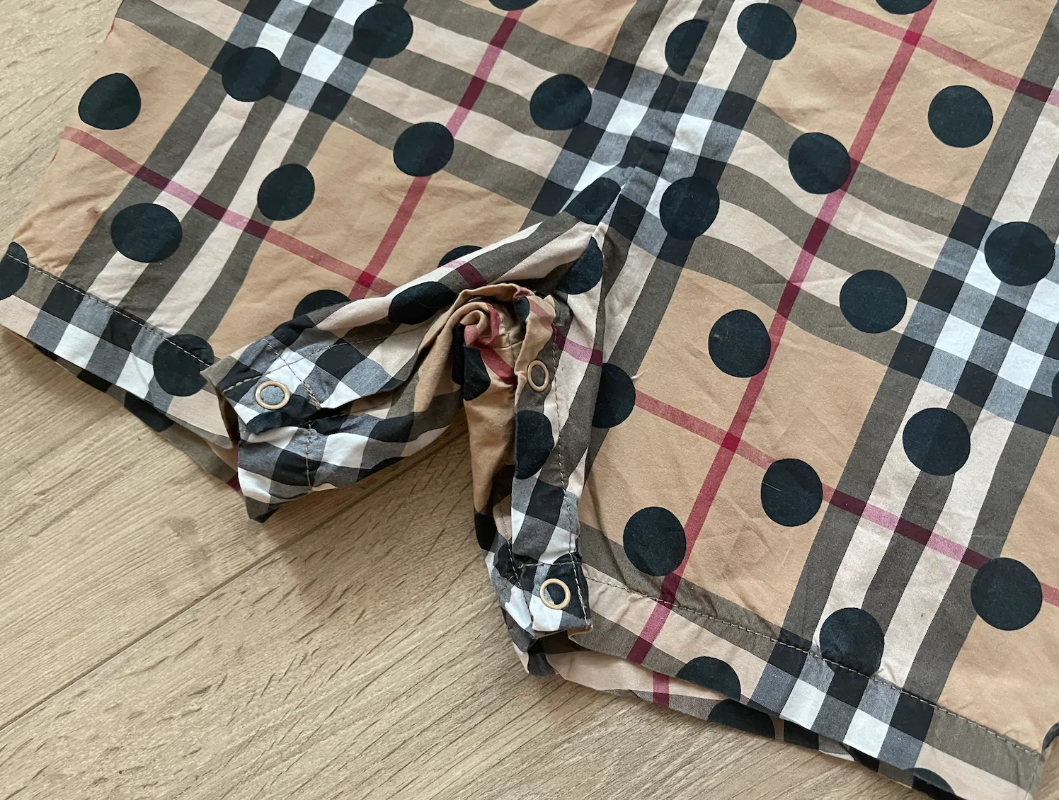 Burberry Infant Check Polka Dots Cotton Playsuit — image 5