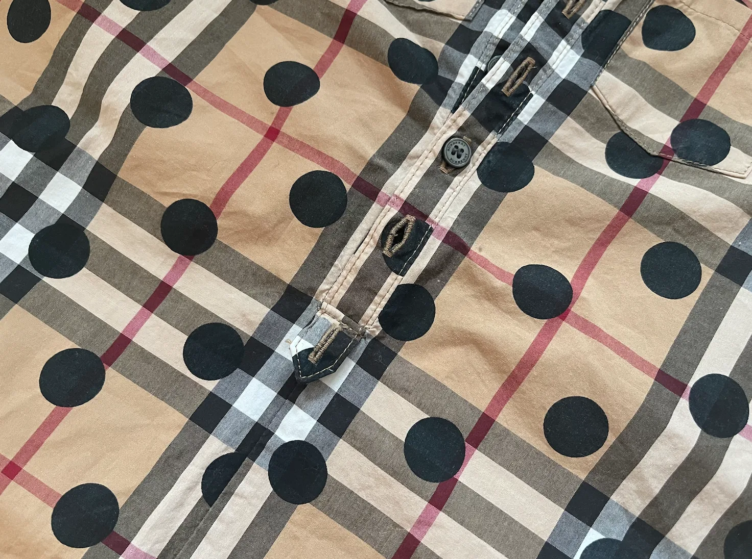 Burberry Infant Check Polka Dots Cotton Playsuit — image 6