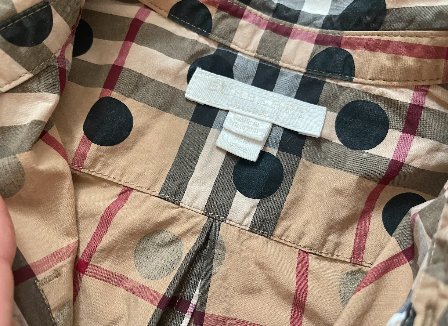 Burberry Infant Check Polka Dots Cotton Playsuit — image 8