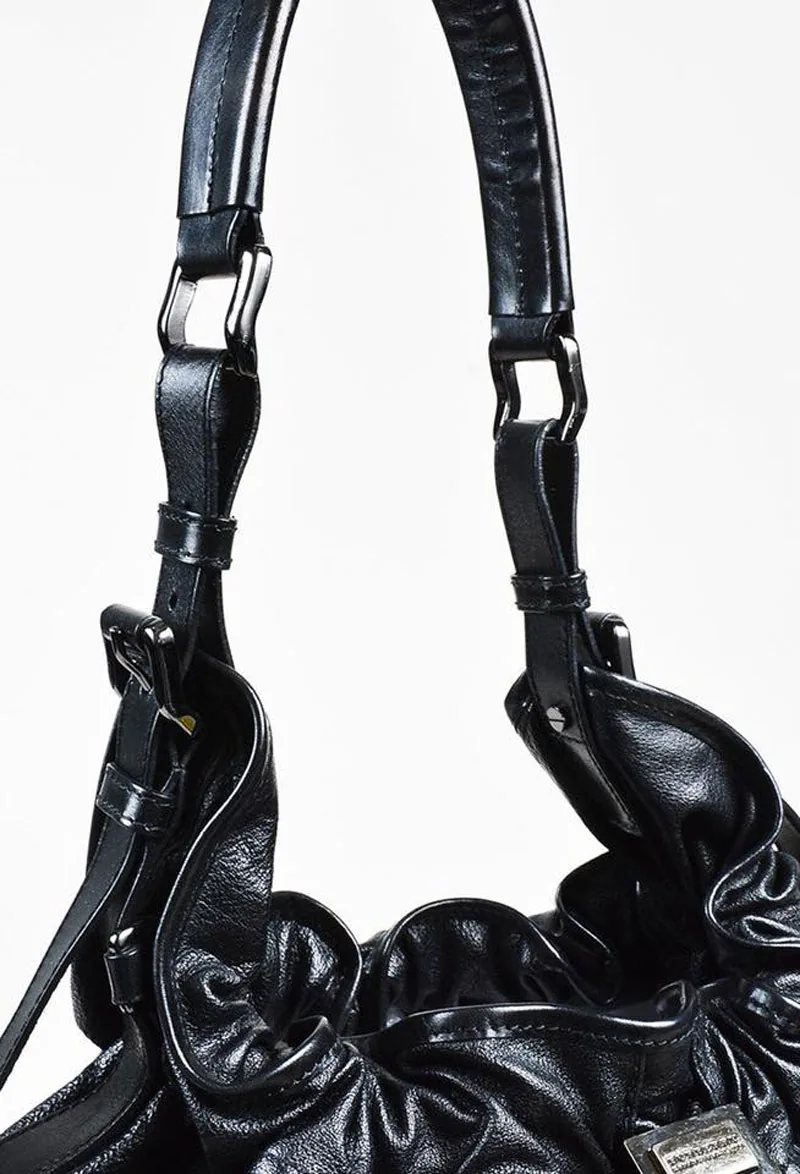 Burberry Black Leather “Warrior” Drawstring Tote — image 2