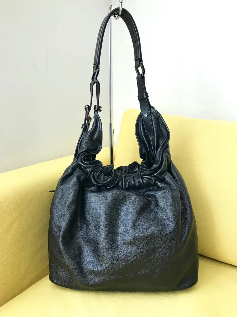Burberry Black Leather “Warrior” Drawstring Tote — image 6