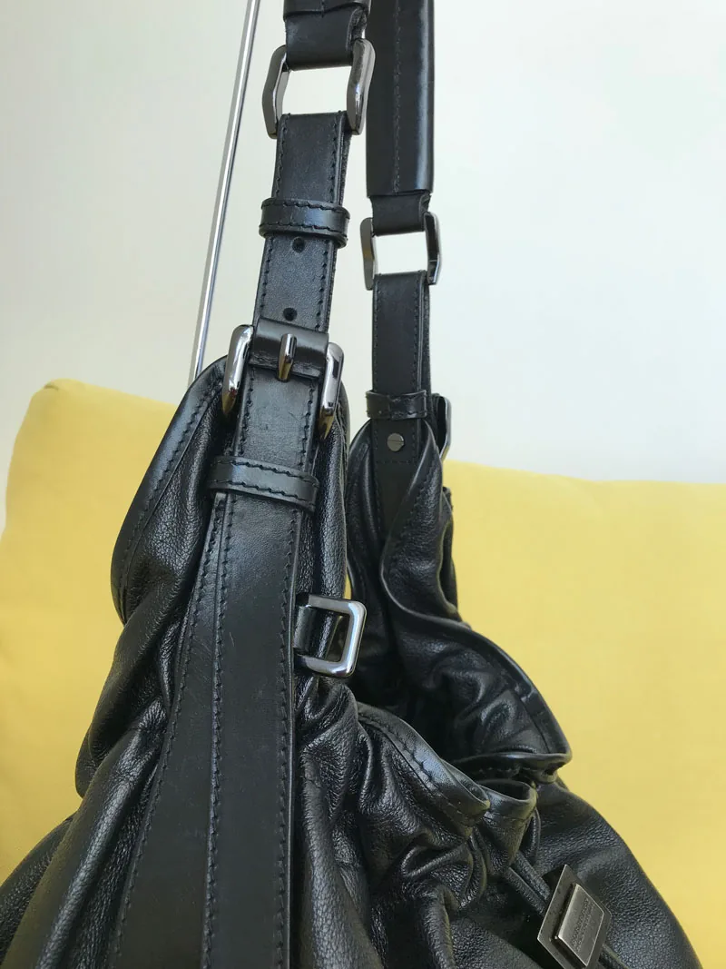 Burberry Black Leather “Warrior” Drawstring Tote — image 9