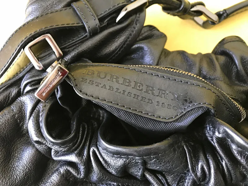 Burberry Black Leather “Warrior” Drawstring Tote — image 13