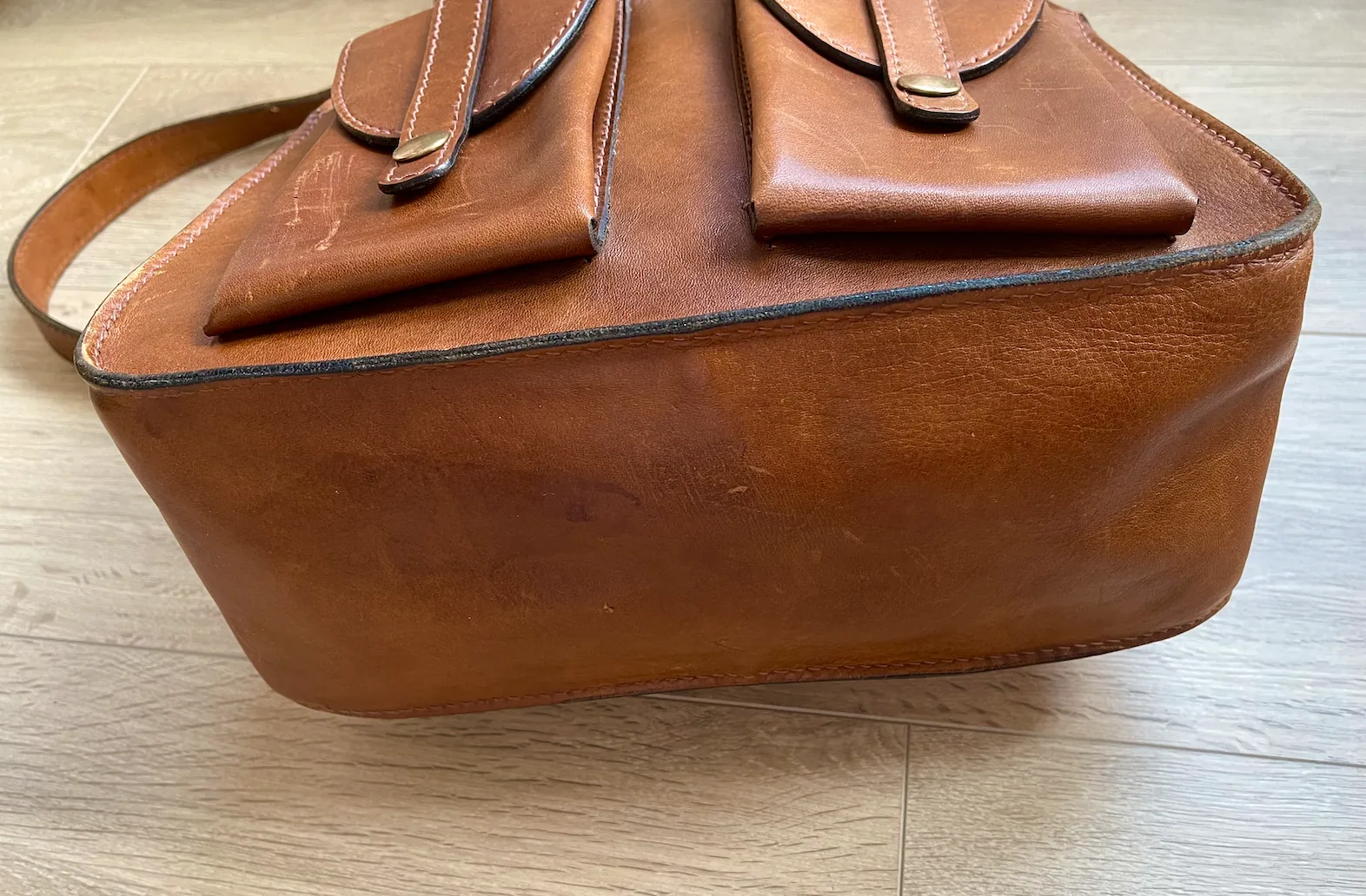 Caggiano Genuine Leather Vintage Briefcase Shoulder Bag Italy — image 9