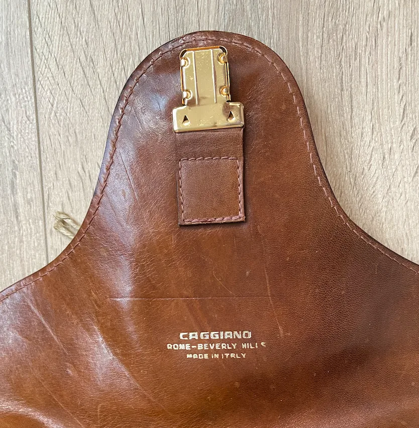 Caggiano Genuine Leather Vintage Briefcase Shoulder Bag Italy — image 11