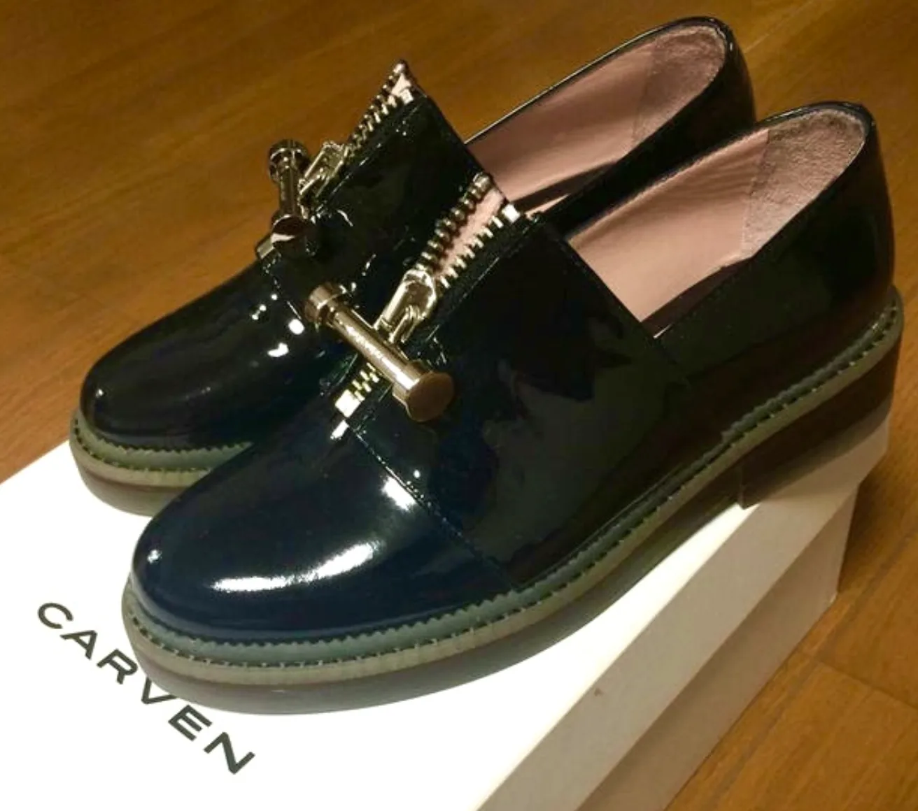 Carven Women’s Zip Front Royal Blue Leather Moccasins — image 4