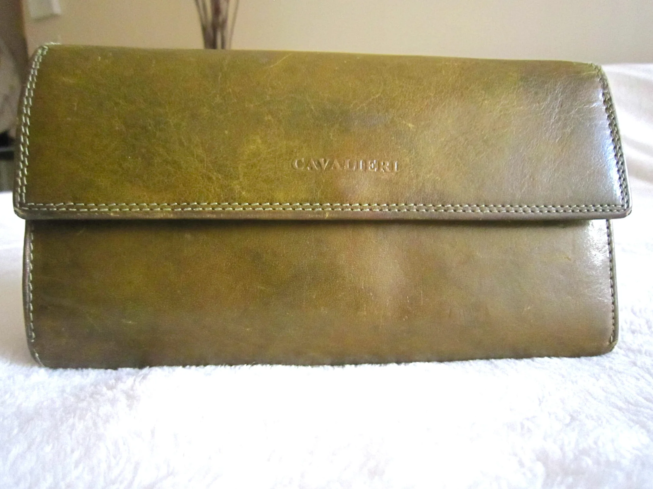 Cavalieri Green Leather Vera Pelle Wallet