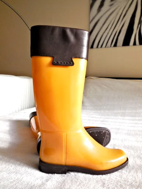 Celine Yellow Rubber Rain Boots/Size 7