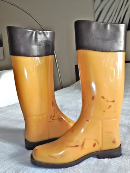 Celine Yellow Rubber Rain Boots/Size 7 — image 3