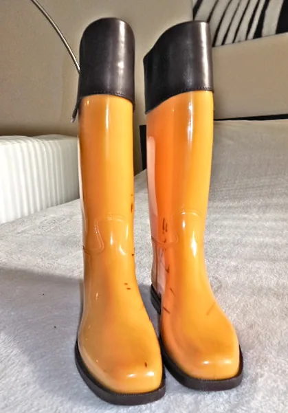 Celine Yellow Rubber Rain Boots/Size 7 — image 4