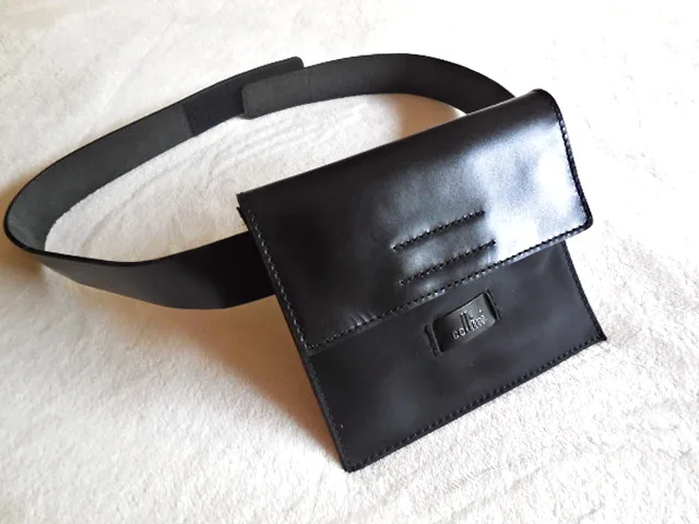 Cellini Black Leather Waist Bag