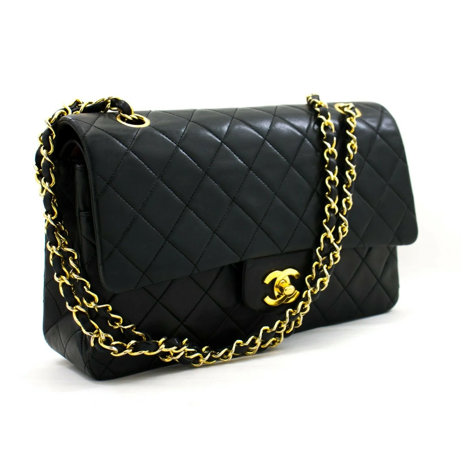 Chanel Black Lambskin Double Flap 2.55 Classic Bag — image 2