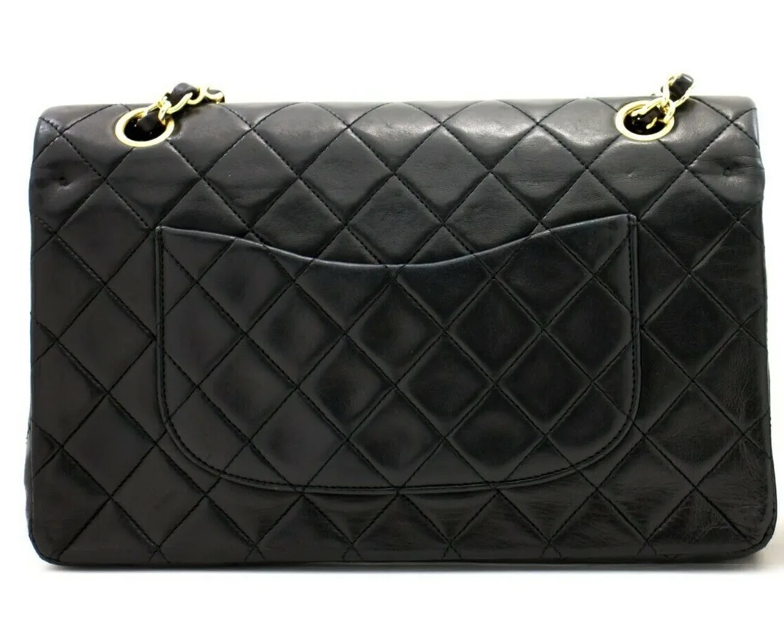 Chanel Black Lambskin Double Flap 2.55 Classic Bag — image 5