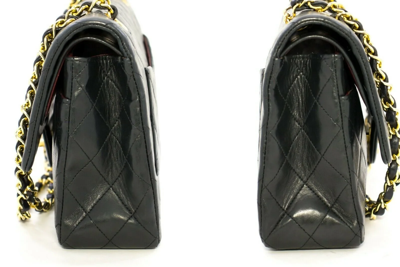 Chanel Black Lambskin Double Flap 2.55 Classic Bag — image 7