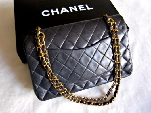 Chanel Black Quilted Lambskin Classic Medium 2.55 Double Flap Purse — image 2