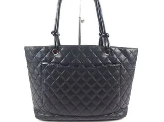 Chanel Black Lambskin Cambon CC Large Tote Bag — image 3