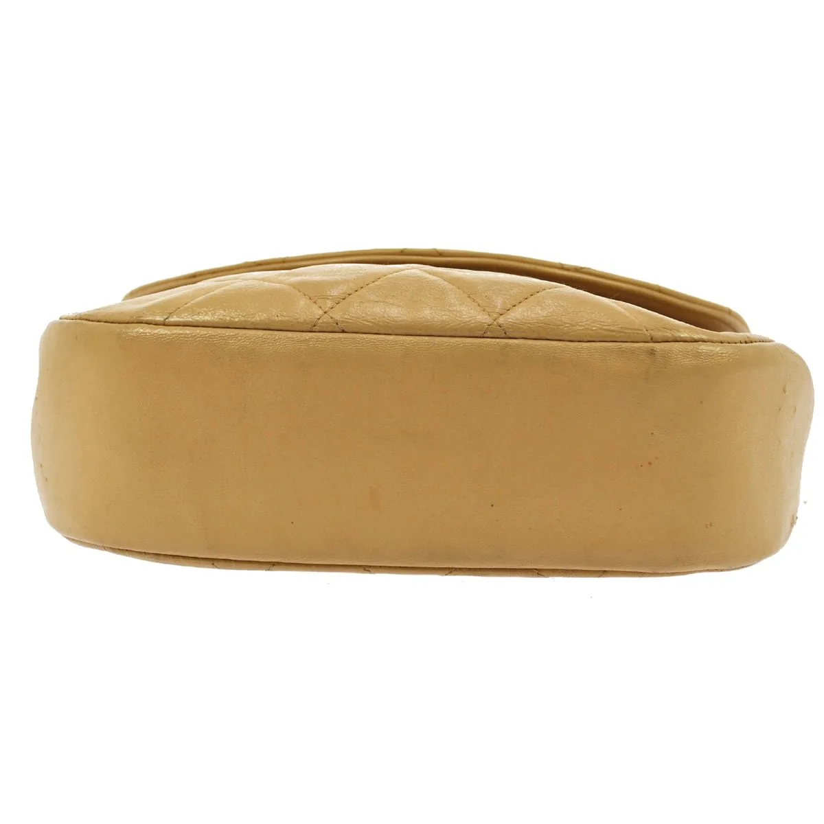 Chanel Vintage Jumbo Chain Quilted Caviar Leather Beige Bag — image 5