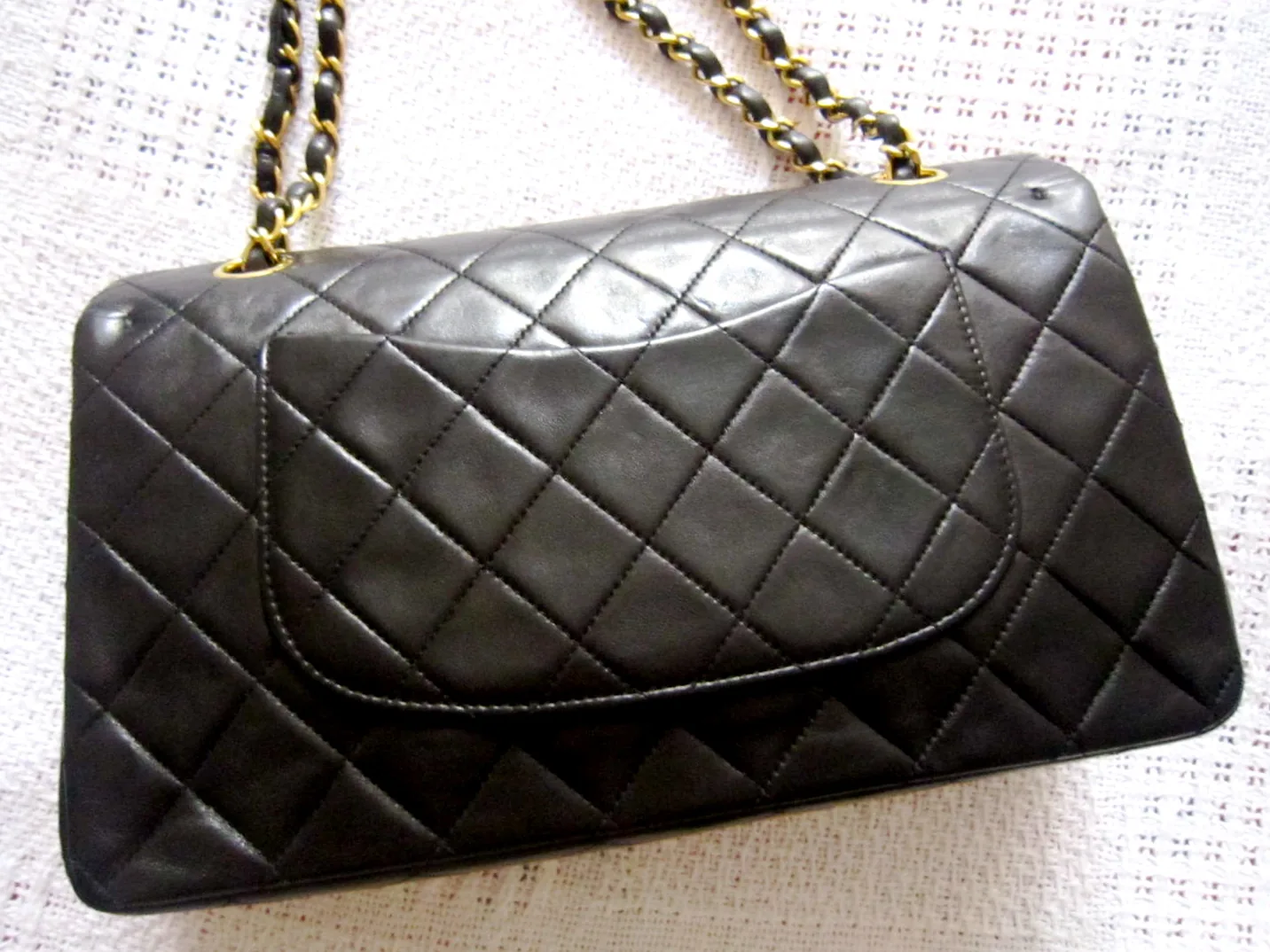 Chanel Lambskin Double Flap 2.55 Medium Black Purse — image 3