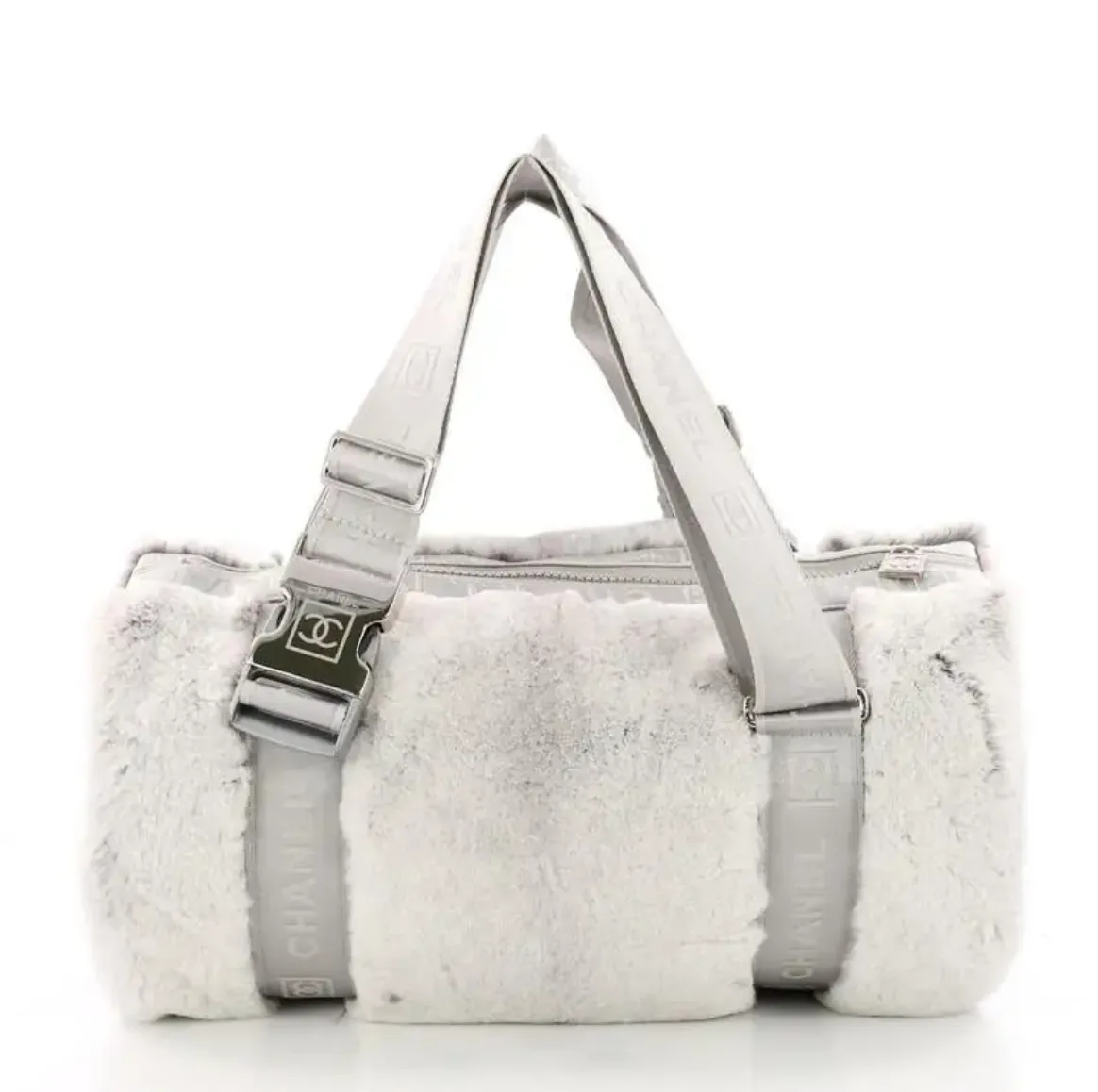 Chanel Limited Edition Sports Line Grey Lapin Fur Duffel Papillon Bag — image 3