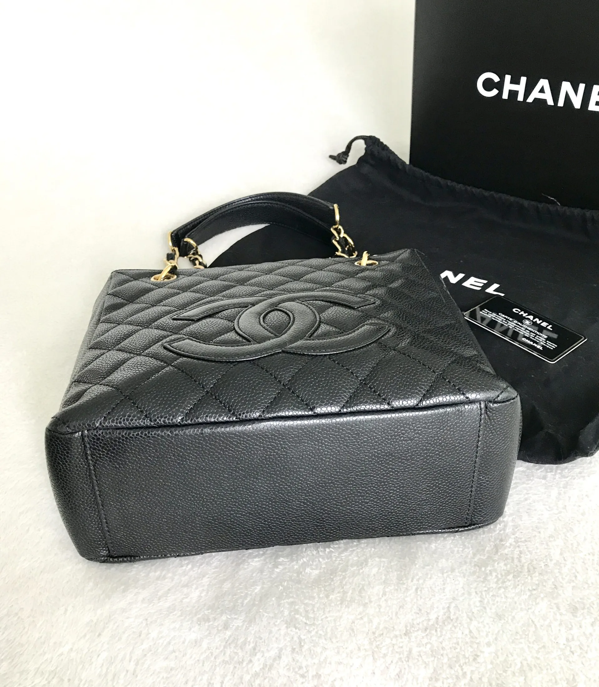 Chanel PST Black Caviar Petit Shopping Tote Bag — image 3