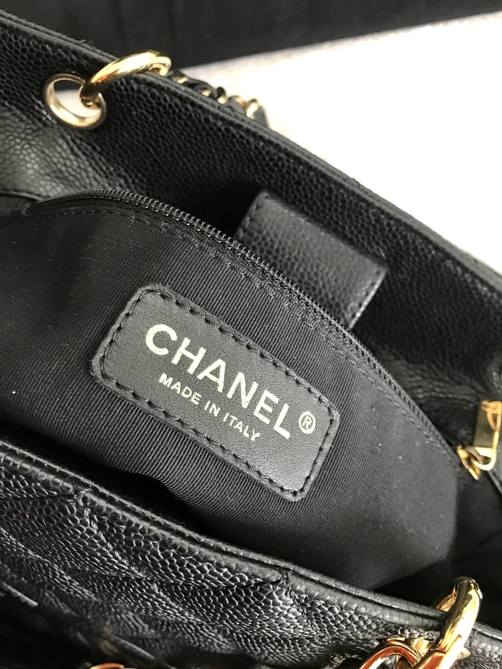 Chanel PST Black Caviar Petit Shopping Tote Bag — image 6