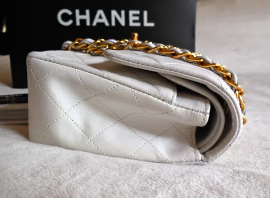 Chanel Quilted White Lambskin Classic Double Flap Handbag — image 3