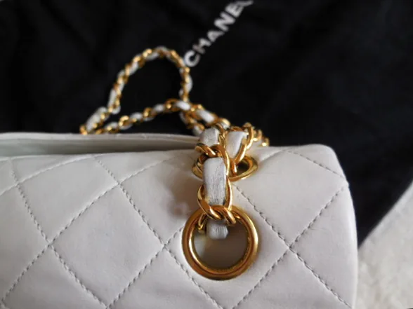 Chanel Quilted White Lambskin Classic Double Flap Handbag — image 5