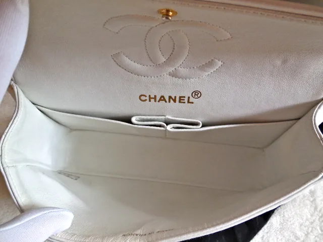 Chanel Quilted White Lambskin Classic Double Flap Handbag — image 6