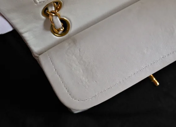 Chanel Quilted White Lambskin Classic Double Flap Handbag — image 9