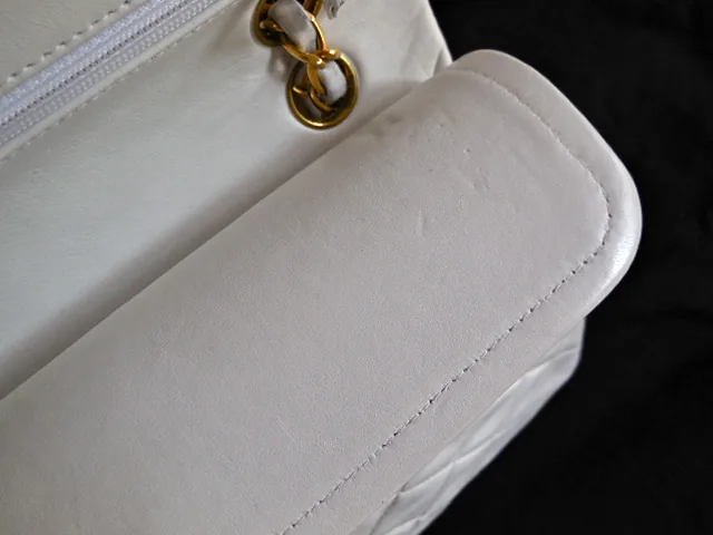 Chanel Quilted White Lambskin Classic Double Flap Handbag — image 10