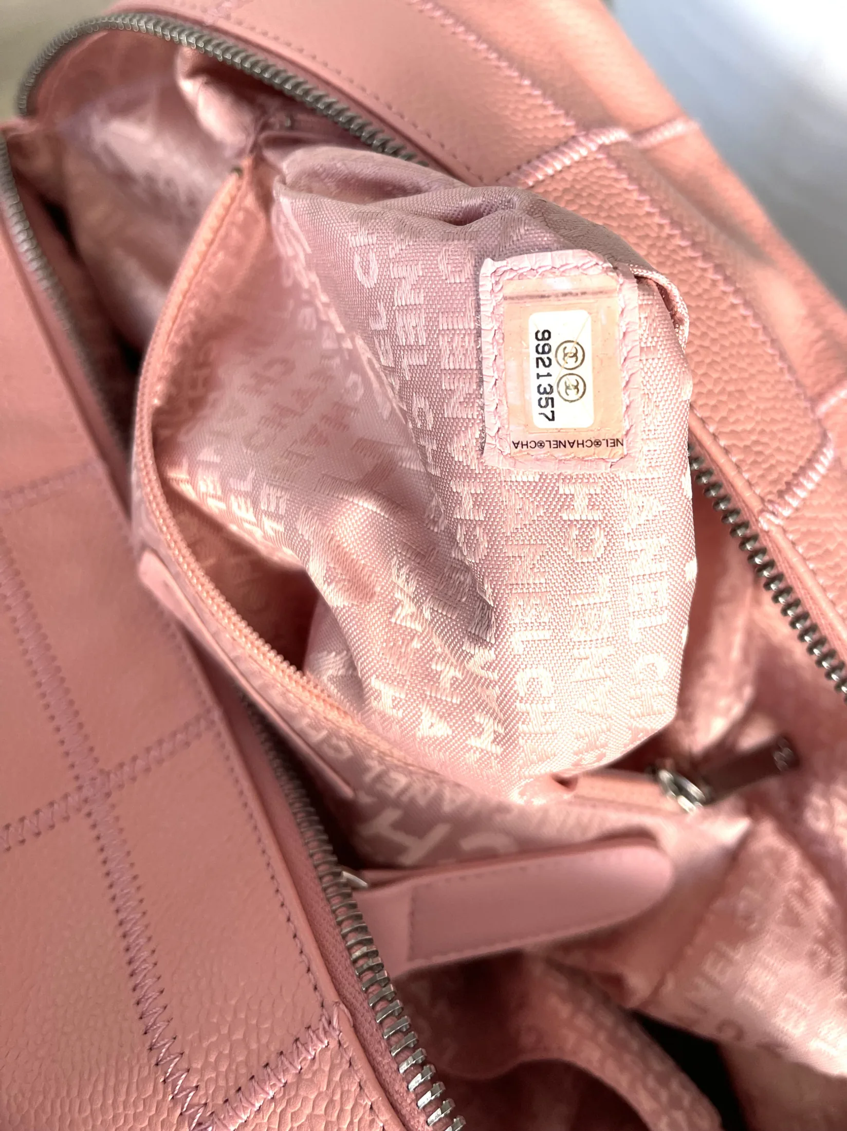 Chanel Square Stitch Bowler Quilted Caviar Pink Ballerina Tote Bag — image 4