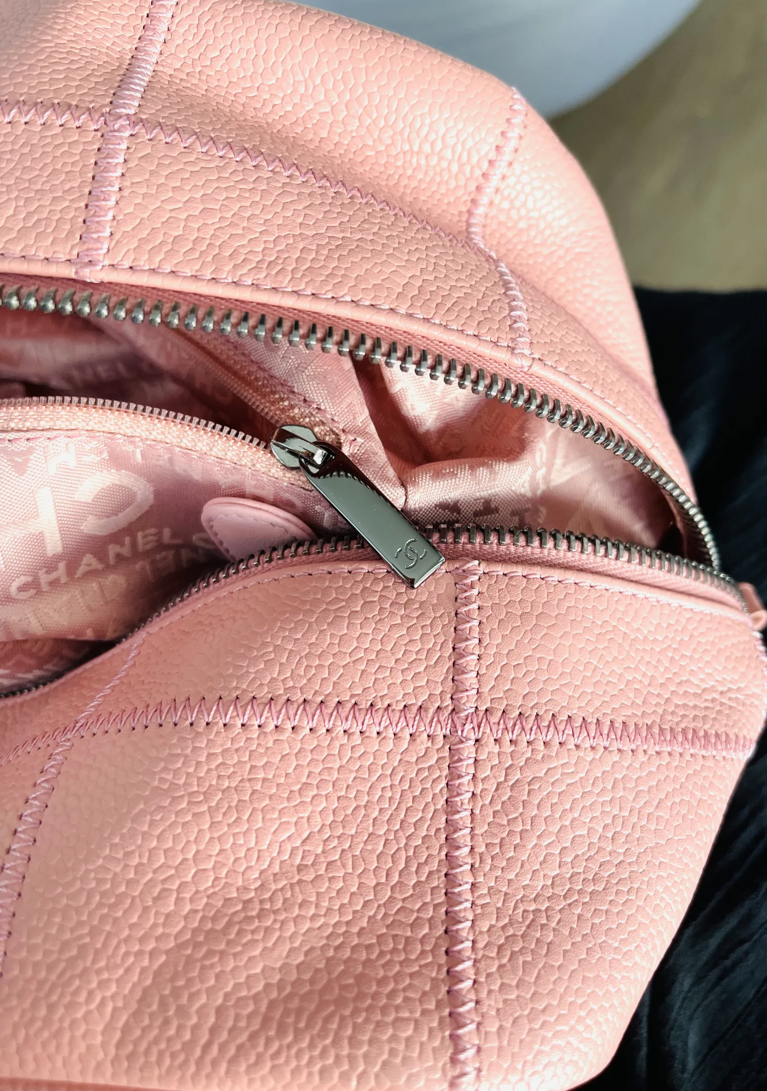 Chanel Square Stitch Bowler Quilted Caviar Pink Ballerina Tote Bag — image 12