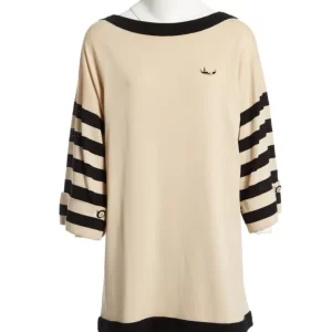 Chanel Striped Boat Neck Jumper w/Venetian Gondola Plate